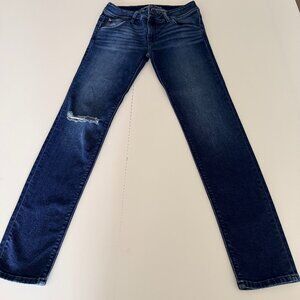 Hudson Collin Flap Skinny Jeans Distressed Size 27 Denim Pants Y2K Dark Wash